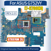 REV.2.0 For ASUS G752VY Laptop Mainboard SR2FQ I7-6700HQ N16E-GT-A1 GTX970M 2G 100％ Tested Notebook Motherboard