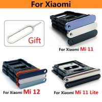 15PCS Lots New SIM Card Slot SD Card Tray Holder Adapter For Xiaomi Mi 11 Lite Mi11 Pro Mi 12 Mi12 Mi 11T Repair Parts Xiamomi