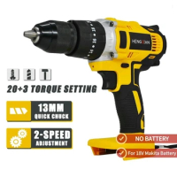 18V Battery Hammer Drill Ice Fishing Electric 13MM Chuck Impact Cordless Wireless Screwdriver For Makita Battery Tools