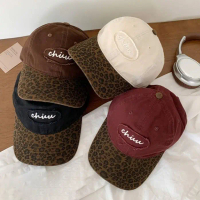 หมวกเบสบอลลายเสือดาว, หมวกแฟชั่น Halo Studio, สไตล์ Y2K, หมวกบล็อคสี, เท่อเมริกัน, พร้อมที่จะจัดส่ง