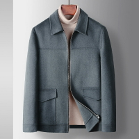 【巴黎精品】毛呢外套短版夾克-羊毛休閒純色簡約男外套3色p1ac54