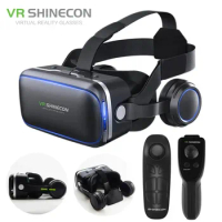 VR Shinecon 6.0 Headphone Version 3D Virtual Reality Stereo Helmet VR Headset with Remote Control for IOS Android