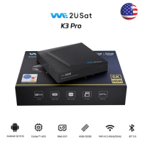 We2uSat K3 Pro 6K HDR Android Q (10.0) TV Box H.264/H.265 10bit Build in WiFi-6 2.4GHz/5GHz+BT 5.0 4+32GB suitable for the US
