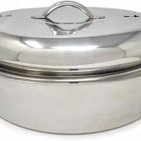 Stainless Steel Oval Roaster with Wire Rack and High Dome for Turkey Ham Chicken Meat Roasts Casseroles &amp; Vegetables