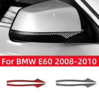 For BMW 5 Series E60 2008-2010 Car Accessories Carbon Fiber Car Rearview Mirror Decorative Strip Trim Frame Cover Stickers