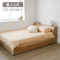 完美主義 Kim日系鋁條收納雙人5尺床架兩件組(含床頭片床箱/無床墊/床頭收納/雙人床架)