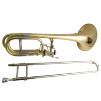 Bb/F/Eb/D Double Thayer Trombone Musical Intruments Gold Brass Bell Lacquer Finish with Case Mouthpiece