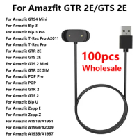 100pcs Charging Cable For Amazfit GTS 4 Mini Bip 3/3 Pro T-Rex Pro GTR 2 2e Charger Cradle For Amazfit Bip U/POP/Zepp E Charger