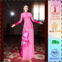 ❀Bộ áo dài truyền thống - SEN HỒNG - (Lụa HABUTAI cao cấp)✲COD VN