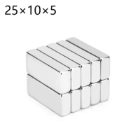 2/5/10/20/50Pcs 25x10x5 Neodymium Magnet 25mm x 10mm x 5mm N35 NdFeB Block Super Powerful Strong Permanent Magnetic imanes