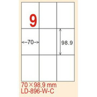 【龍德】LD-896(直角) 雷射、影印專用標籤-紅銅板 70x98.9mm 20大張/包