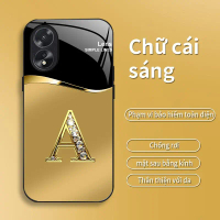 Áp dụng cho [OPPO A18]Ốp lưng điện thoại di động bằng kính cường lực chống rơi chữ sáng tạo mới - ww