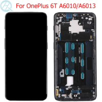 1+6T AMOLED LCD For Oneplus 6T Display With Frame 6.41" One Plus 6T A6010 A6013 LCD Touch Screen Digitizer Assembly