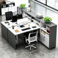 電腦椅 老闆椅 職員辦公桌椅組合簡約現代財務室家具屏風員工位雙人4四人工作位