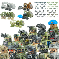 City Paratroopers Special Forces Figures Building Blocks Russia Ukraine Ghost Commando Army Soldiers Military Weapons Bricks Toy