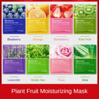 Plant Fruit Face Mask Hydrating Moisturizing Whitening Brightening Tightening Mask Korean Skin Care Products Beauty Health