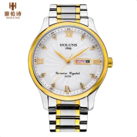 Holuns Watches Men Famous Brand Luxury Mens Wrist Quartz Watch Waterproof Full Steel Business Male Wrist Watch