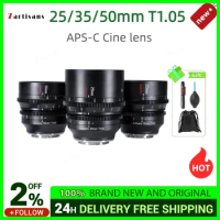 7 Artisans 7artisans 25mm 35mm 50mm T1.05 Cine APS-C Lens For Sony E Fujifx Micro 4/3 M43 Blackmagic BMPCC 4K Z CAM E2 Canon RF
