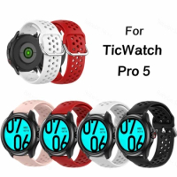 Breathable Strap for TicWatch Pro 5 pro3 Silicone Replacement Wristband Bracelet for TicWatch Pro 5
