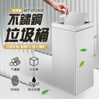 【精準科技】大型垃圾桶 不鏽鋼垃圾桶-搖擺蓋 金屬垃圾桶 分類垃圾桶 辦公室垃圾桶 銀色垃圾桶(550-STC90S)