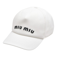 MIU MIU 經典品牌LOGO刺繡棒球帽(白色)