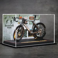 公路騎行自行車合金模型單車車模收藏擺件創意手辦送朋友騎友禮物黑色-1:8公路自行車+燈光背景盒B款