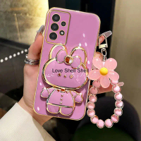 Sarung untuk A32 4G, A32 5G, A52, A72, Bahan TPU, Reka Bentuk Arnab 3D, Sarung Lembut Bersadur Elekt