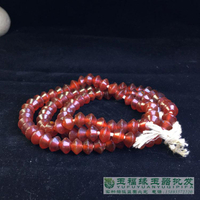 高古西亞老瑪瑙酒紅色瑪瑙108顆管飛碟珠竹節串老瑪瑙包漿配飾
