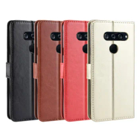 New For LG V40 ThinQ Case For LG V40 Retro Wallet Flip Style Glossy PU Leather Phone Cover For LG V40 ThinQ 6.4inch
