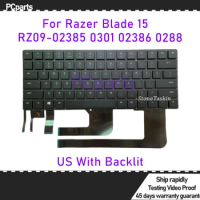 PCparts High Quality For Razer Blade 15 RZ09-02385 0301 02386 0288 Single Black 2018 2019 Keyboard Replacement With Backlit US