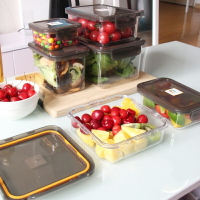 韓國進口食品保鮮盒 冰箱冷藏儲存蔬菜水果收納盒密封盒 可微波