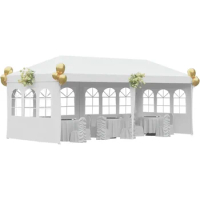 10x20 Outdoor Gazebo Wedding Party Tent Canopy Tent with 4 Removable Sidewalls,White Freight free