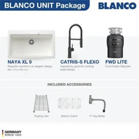 Kitchen Sink Bak Cuci Piring Granit 1 Lubang BLANCO Silgranit NAYA XL 9 Paket BLANCO UNIT dengan Ker
