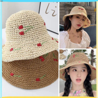 FF Nón cói móc tay vintage vành nhỡ hình cành quả siêu xinh (SH92)