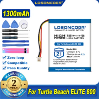 100% Original LOSONCOER 1300mAh Battery For Turtle Beach ELITE 800 Headset P803040 Elite 800X