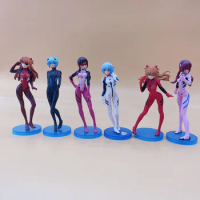 3pcs/set 14CM 2023 New Anime NEON GENESIS EVANGELION EVA Ayanami Rei Asuka Figure PVC Model Toys Doll Collect Ornaments Gifts