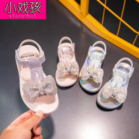 女童涼鞋夏季新款韓版小公主軟底兒童水鉆涼鞋蝴蝶結中大童.