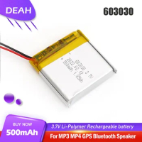 603030 3.7V 500mAh Lithium Polymer Rechargeable Battery For MP3 MP4 Toy DVD Smart Watch GPS Locator Bluetooth Speaker LED Lights