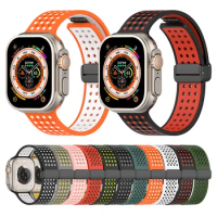 Magnetic Sport Band Breathable Watch Strap Replacement 38mm/40mm/41mm/42mm/44mm/45mm/49mm for Apple Watch 1/2/3/4/5/6/7/SE/8/9