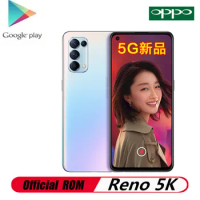 DHL Fast Delivery Oppo Reno 5K 5G Cell Phone 6.43" 90HZ 12GB RAM 256GB ROM 64.0MP 65W Super Charger Face ID Snapdragon 750G