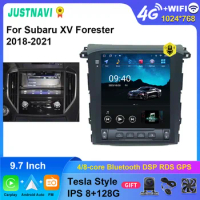 JUSTNAVI Car Radio For Subaru XV Forester 2018-2021 Stereo Multimedia Vertical Screen Navigation 9.7 Inch Tesla GPS Video Player