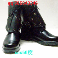 Final Fantasy VII Cloud Strife Black Shoes Cosplay Boots S008