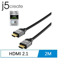 【現折$50 最高回饋3000點】j5create JDC53 8K HDMI2.1認證公對公訊號線 2M