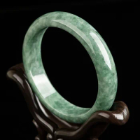 Natural A-goods Adeite Bean Green Ring Bracelet Ice Jade Bangle Children's Jewelry Jadeite Wholesale Drop Shipping