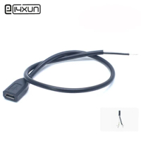 EClyxun 1pcs 30cm 5Pin Micro USB Female Jack Power Cable 3A 2 core V8 Charging Connector Max OD3.5mm2
