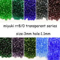 Japan Miyuki 3mm Seed Beads 8/0 Round Beads Transparent Series 10G DIY Loose Beads