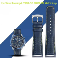Genuine Leather Watchband for Citizen WatchStrap 22mm 23mm Blue Angel JY8078-52L Y8078-01L Second Generation Blue Angel Bracelet