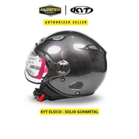 HELM KYT ELSICO RED MERAH CABE ORIGINAL HALF FACE XL BLACK DOFF