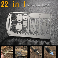 多功能魚鉤工具卡(22合一) //野外求生工具漁具捕魚裝備 露營 登山 魚鉤卡