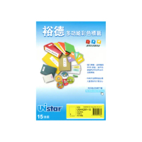 【Unistar 裕德】多功能電腦彩色標籤US4428-1格/15入 粉黃